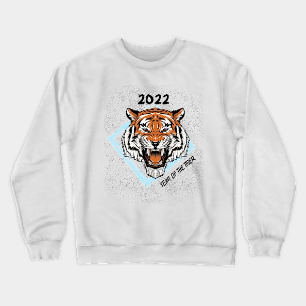 2022 Year of The Tiger - black Crewneck Sweatshirt by euheincaio